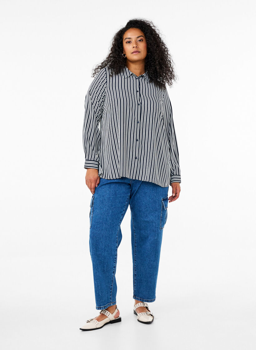 Striped shirt, Blue, Model image number 1