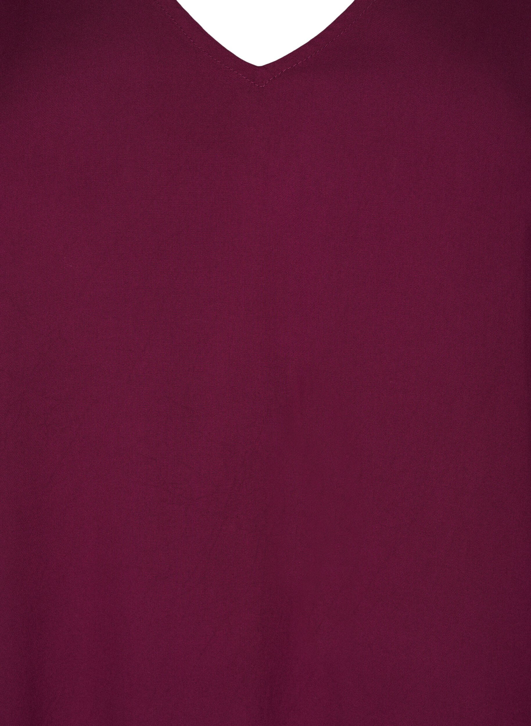 Zizzifashion Beach dress in viscose with shoulder detail, Red, Packshot image number 2