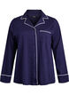 Cotton pyjama shirt with chest pocket, Blue, Packshot image number 0