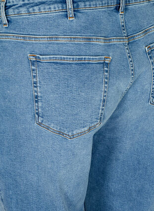 Cropped mom fit jeans with a high waist, Light blue denim, Packshot image number 3