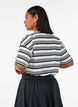 Boxy T-shirt with striped pattern, Black, Model image number 2