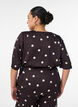 Polka dot viscose blouse with V-neck and tie-fastening, Brown, Model image number 2