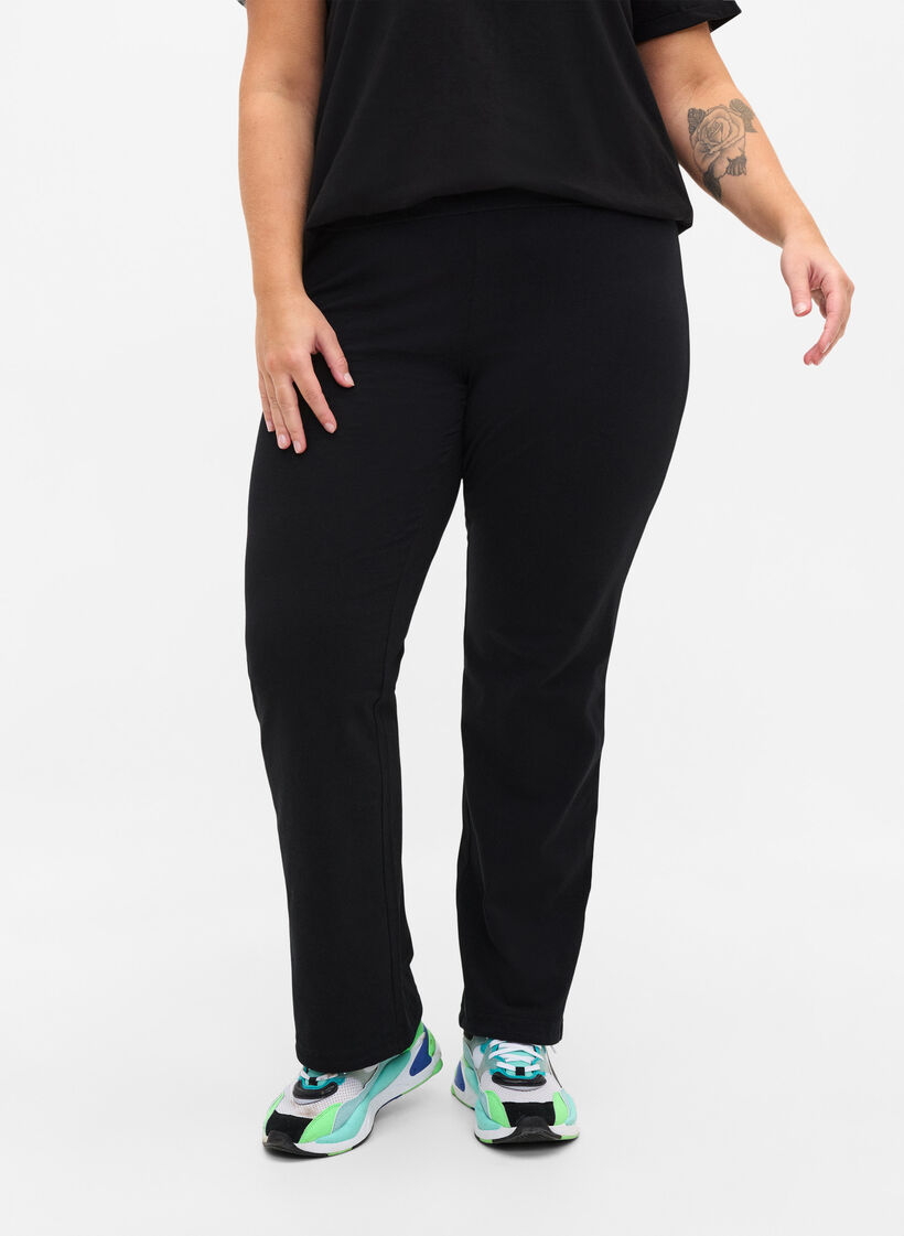 Sports trousers in cotton, Black, Model image number 4