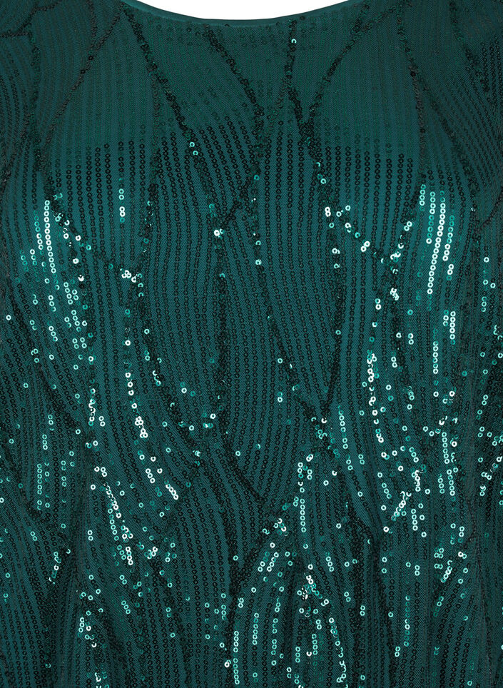 Long-sleeved sequin dress with pattern, Rain Forest, Packshot image number 2