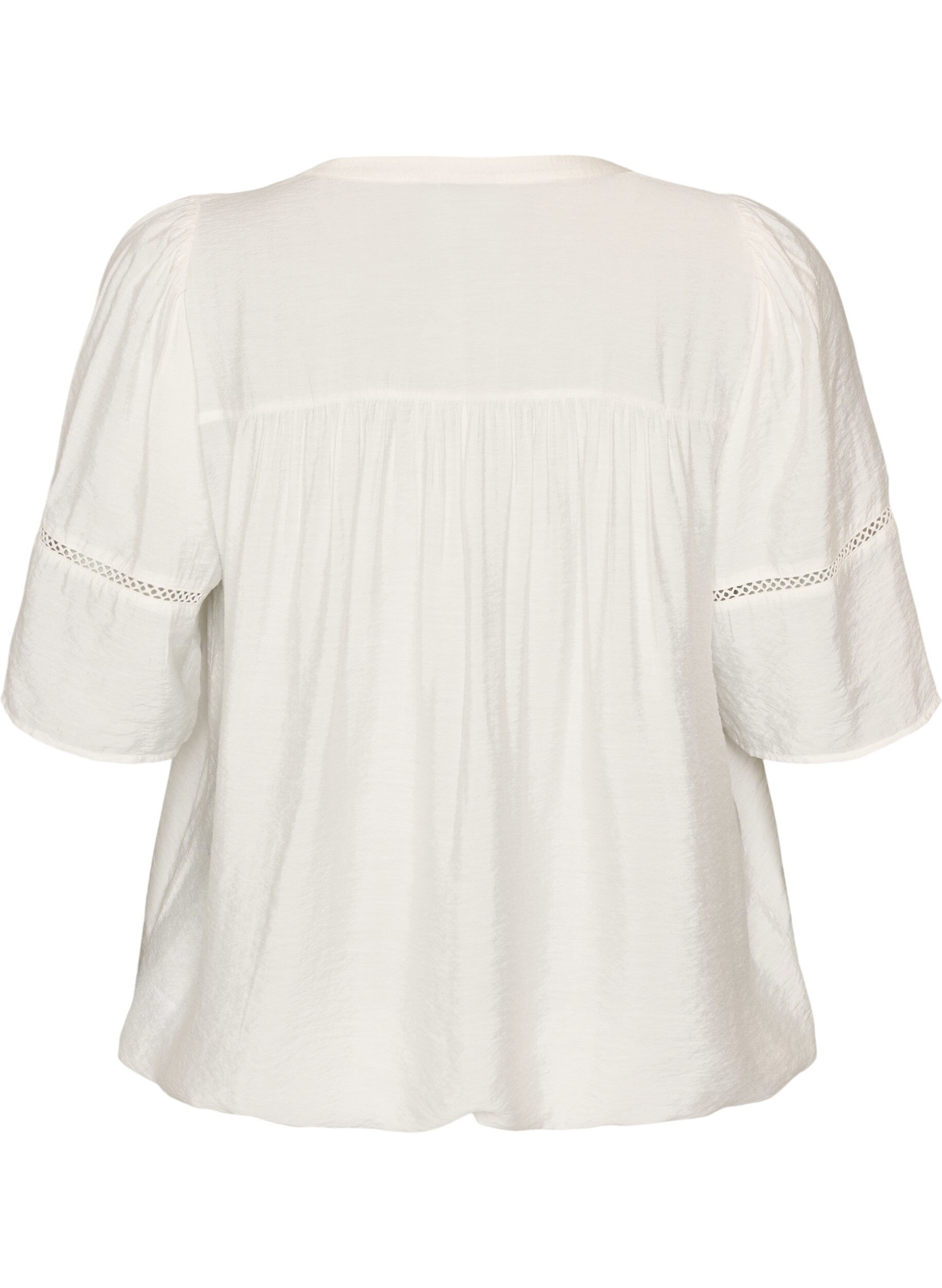 ZizzifashionViscose blouse with pintucks and balloon effect, Vanilla, Packshot image number 1
