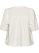 Viscose blouse with pintucks and balloon effect, Vanilla, Packshot image number 1