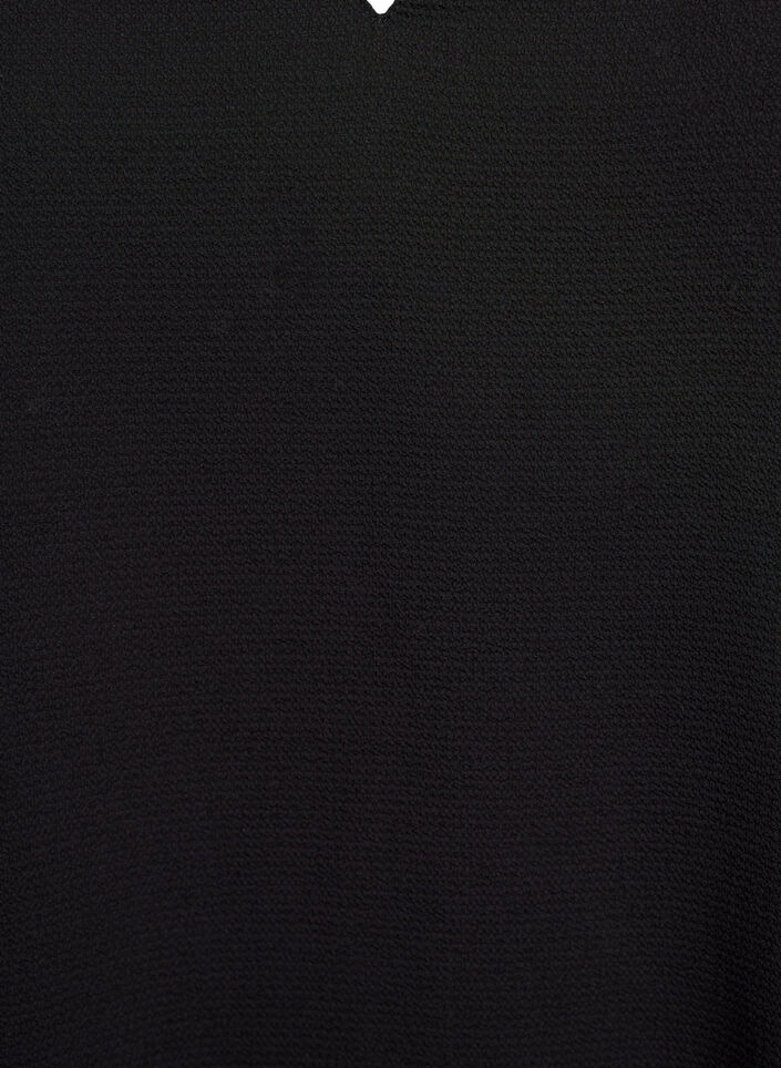 Short-sleeved blouse with V-neck, Black, Packshot image number 2