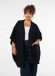 Cardigan with open front and wide sleeves, Black, Model image number 0