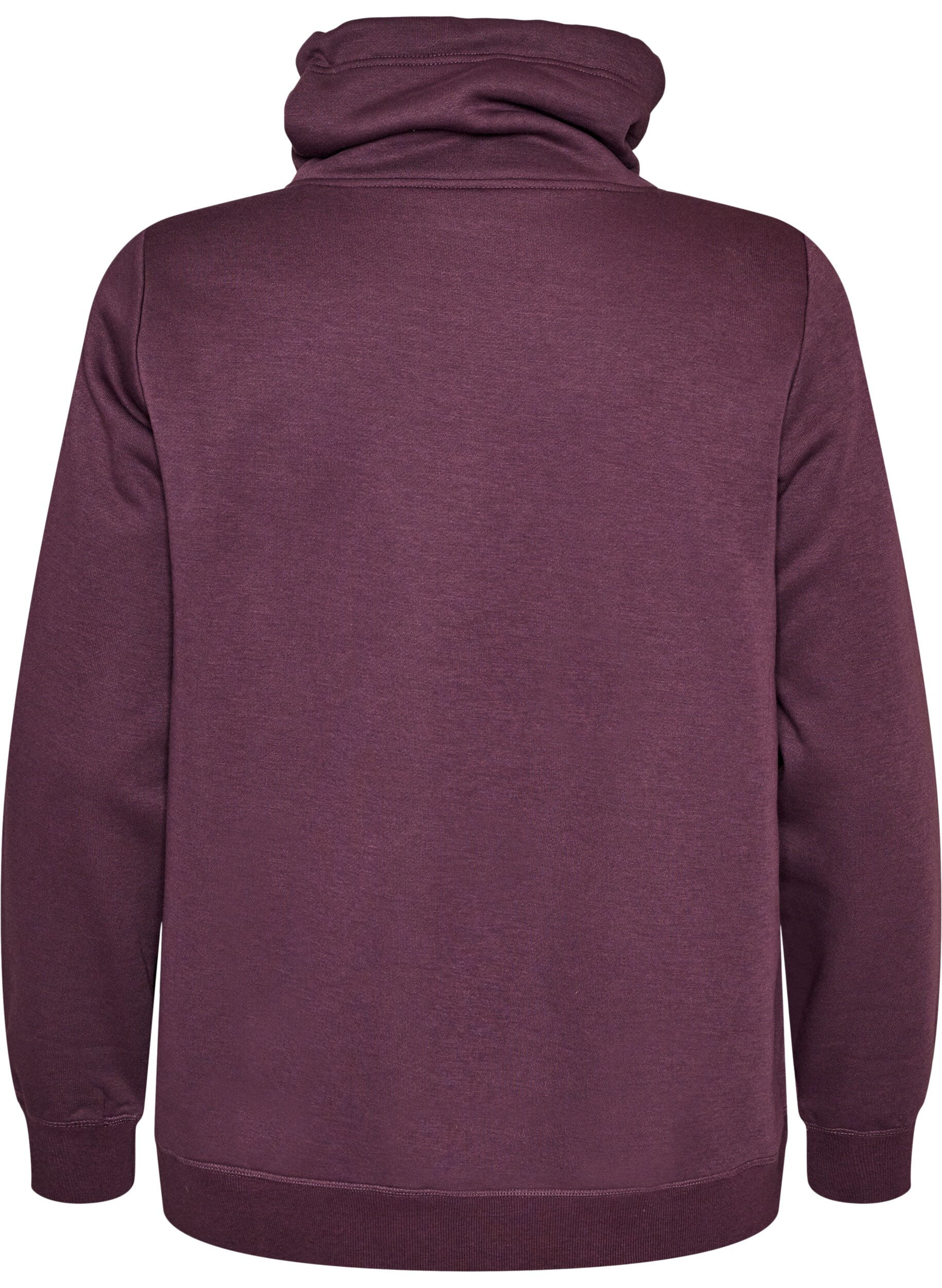 Zizzifashion Sweatshirt with high collar and pockets, Purple, Packshot image number 1
