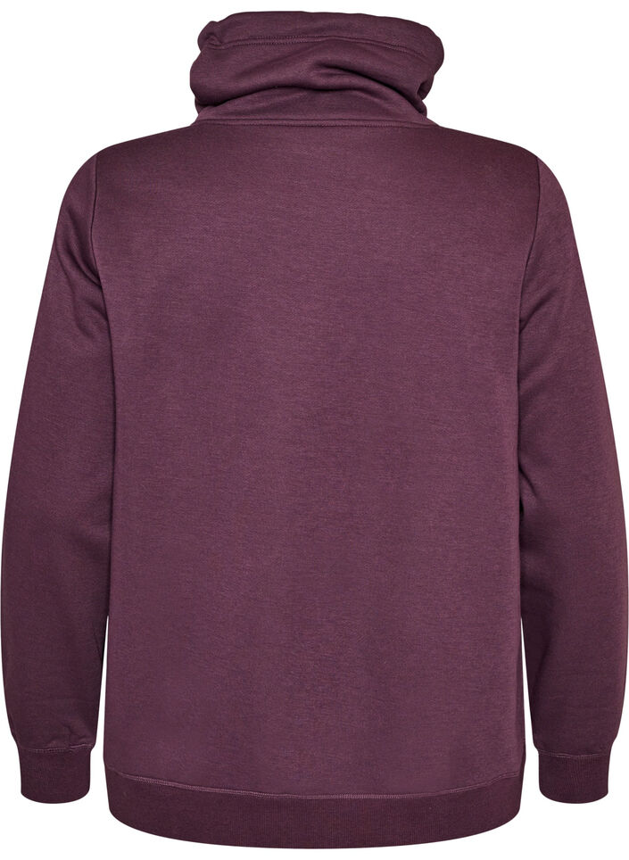 Sweatshirt with high collar and pockets, Purple, Packshot image number 1