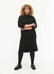 Knit dress with cropped sleeves, Black, Model image number 3