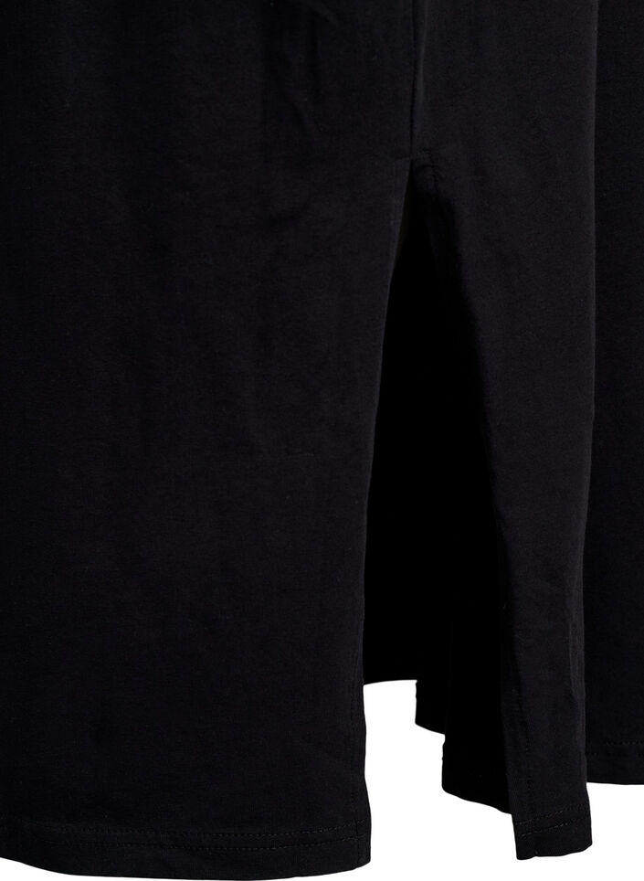 Midi T-shirt dress with a V-neck, Black, Packshot image number 3