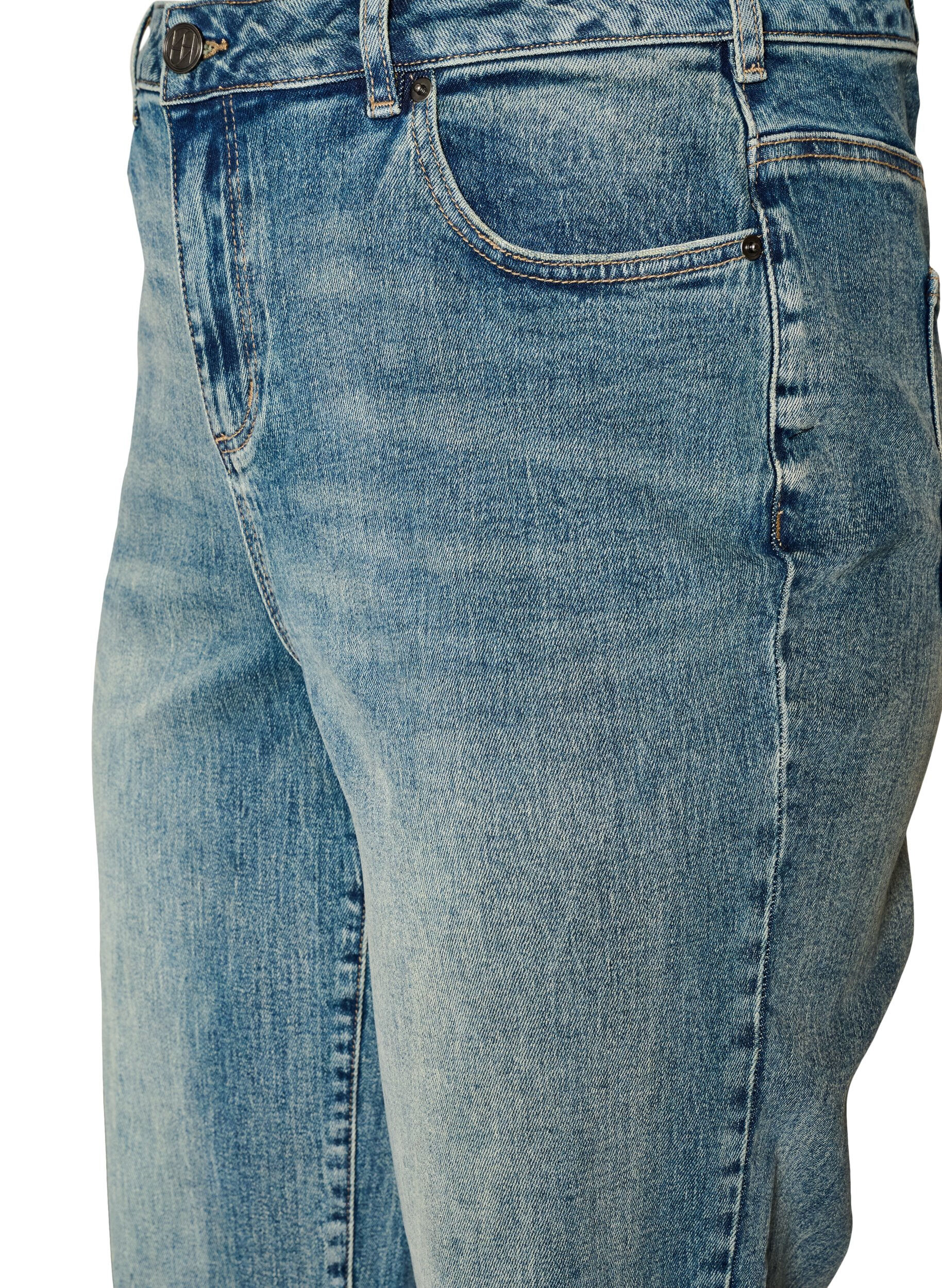 ZizzifashionKiana straight fit jeans with a lightly distressed look, Blue, Packshot image number 2