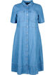 Denim shirt dress with short sleeves, Light Blue, Packshot image number 0