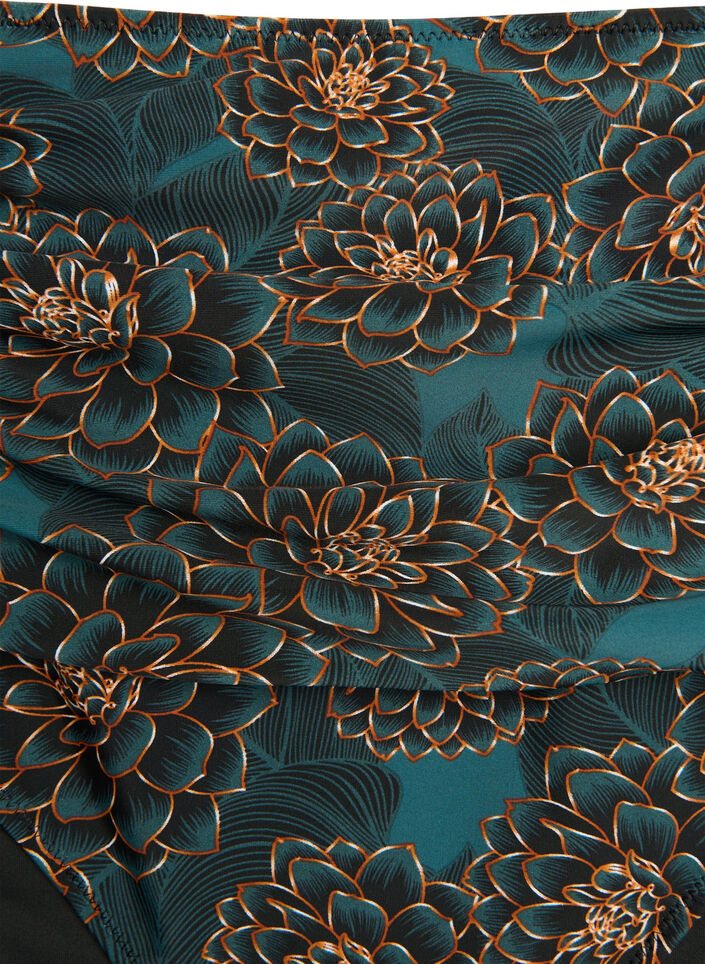 Bikini briefs with print and a high waist, Petrol, Packshot image number 2