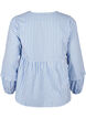 Striped blouse with open front and embroidery details, Light Blue, Packshot image number 1