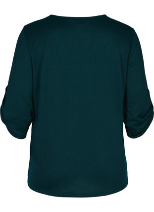 Blouse with buttons and 3/4 sleeves, Ponderosa Pine, Packshot image number 1