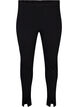Viscose leggings with front slits, Black, Packshot image number 0