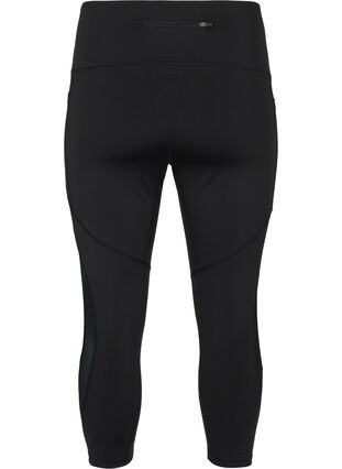 Sports leggings with side pocket and 7/8 length, Black, Packshot image number 1