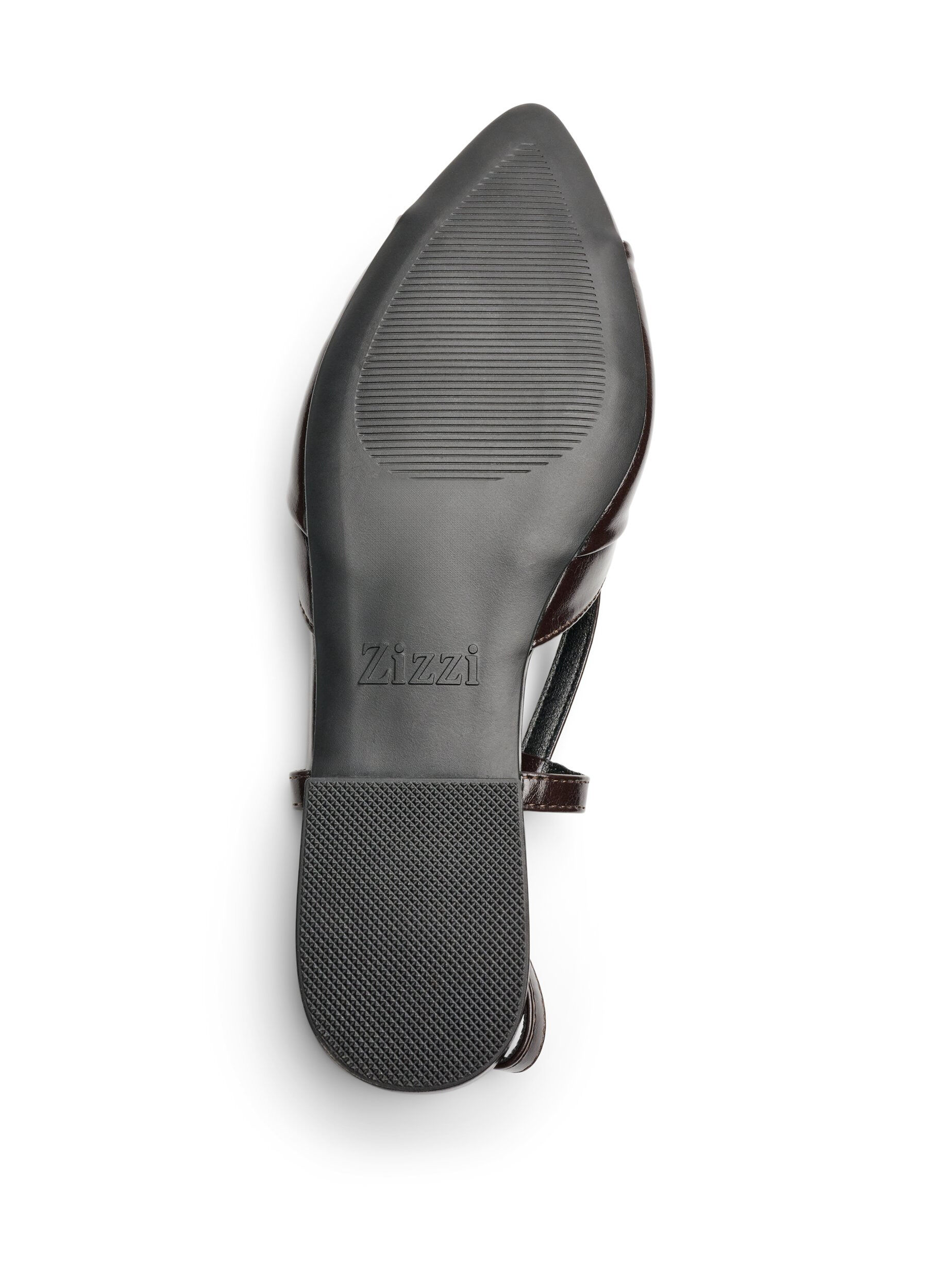 ZizzifashionSlingback with bow detail and patent look, Brown, Packshot image number 4