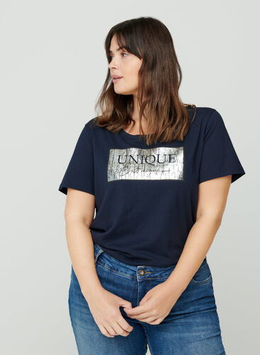 Short-sleeved t-shirt with a print, Night Sky, Model image number 0
