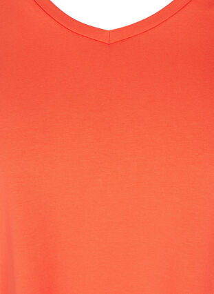 Basic t-shirt with v-neck, Living Coral, Packshot image number 2