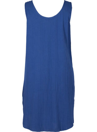 Sleeveless cotton dress in an A-line cut, Twilight Blue, Packshot image number 1