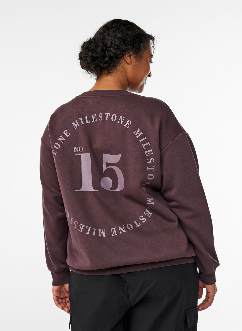 Sweatshirt with statement detail, Brown, Model image number 0