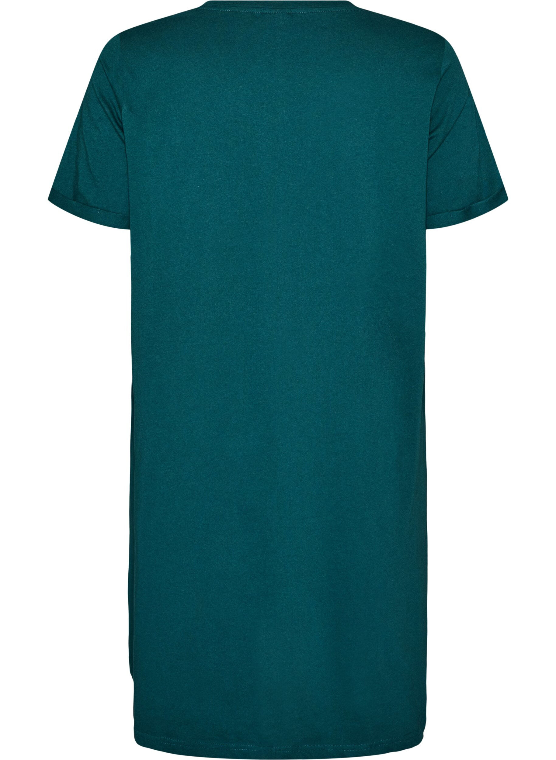 ZizzifashionShort-sleeved nightgown in organic cotton, Green, Packshot image number 1
