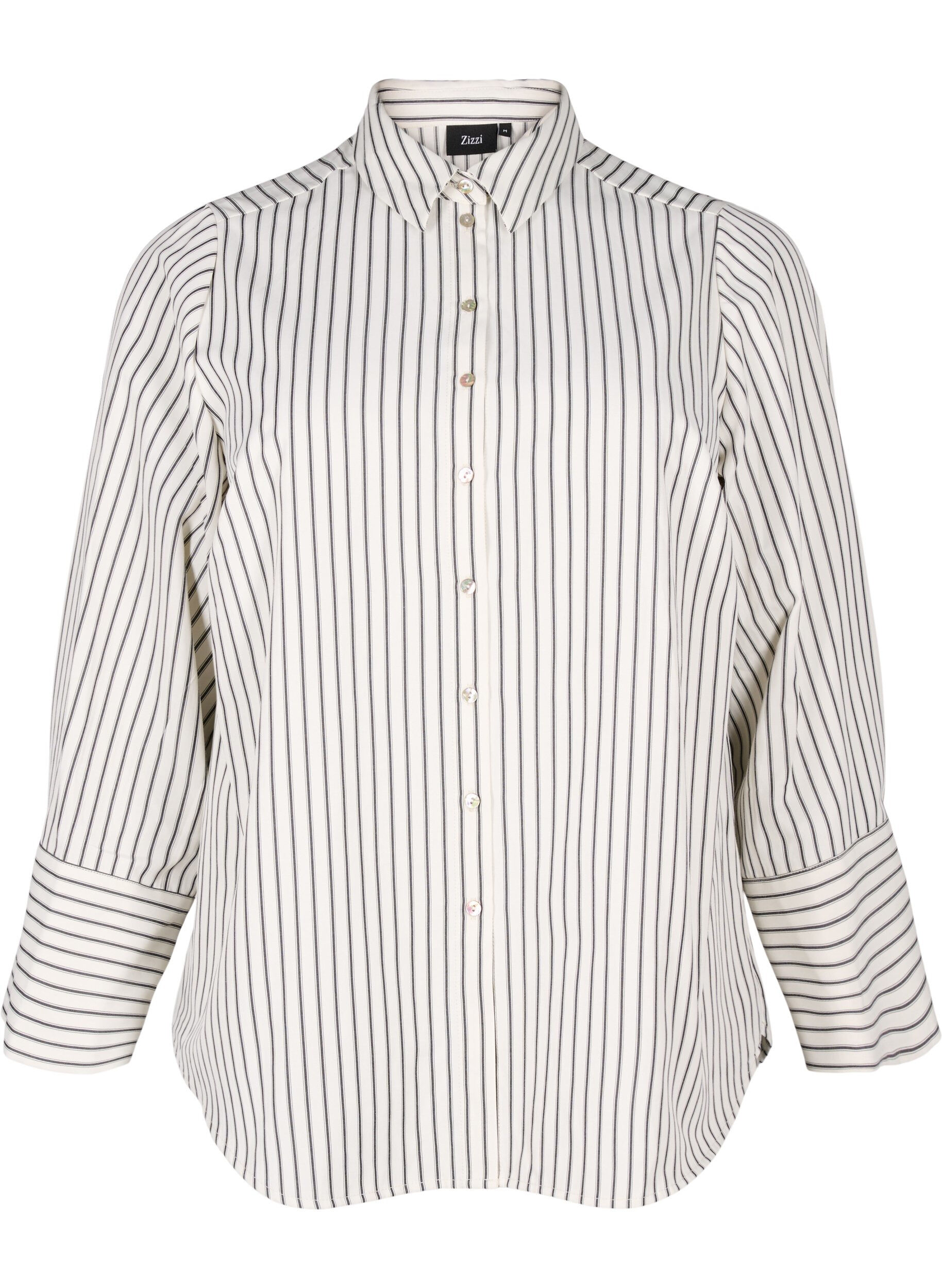 Striped shirt with wide cuffs