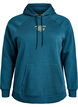 Hoodie with embroidered front motif, Green, Packshot image number 0