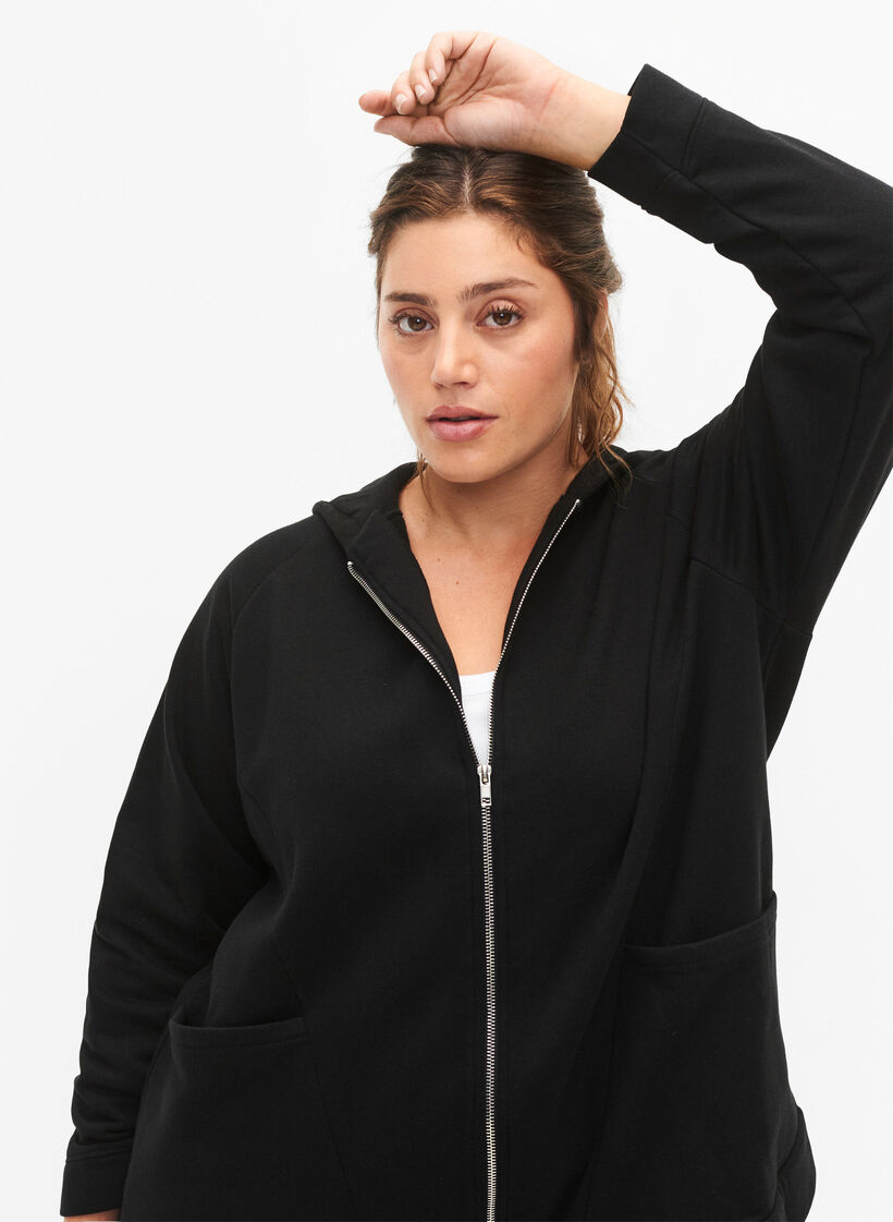 Hooded Sweatshirt, Black, Model image number 2