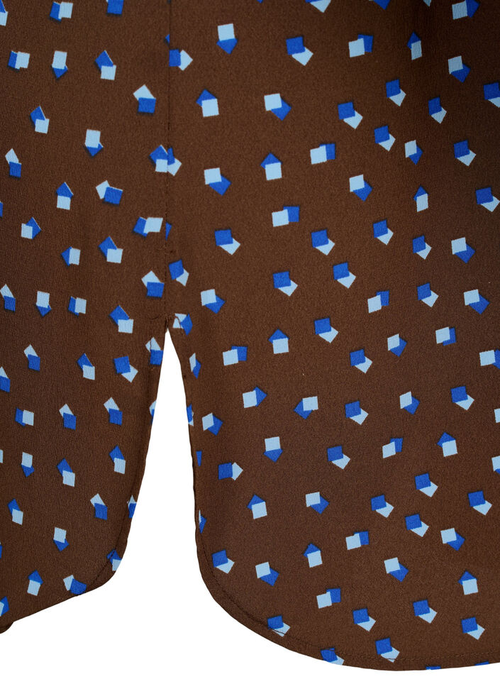 FLASH - Printed tunic with long sleeves, Chicory Coffee AOP, Packshot image number 3