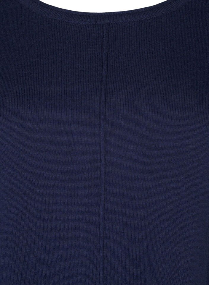 Knitted blouse in cotton-viscose blend, Blue, Packshot image number 2
