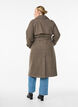 Checked coat with belt, Brown, Model image number 2