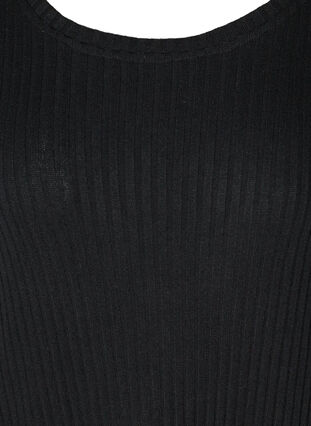 Ribbed dress with 1/2 length sleeves, Black, Packshot image number 2
