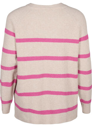 Rib-knit sweater with stripes, P.Stone/Rasp.R.Mel., Packshot image number 1