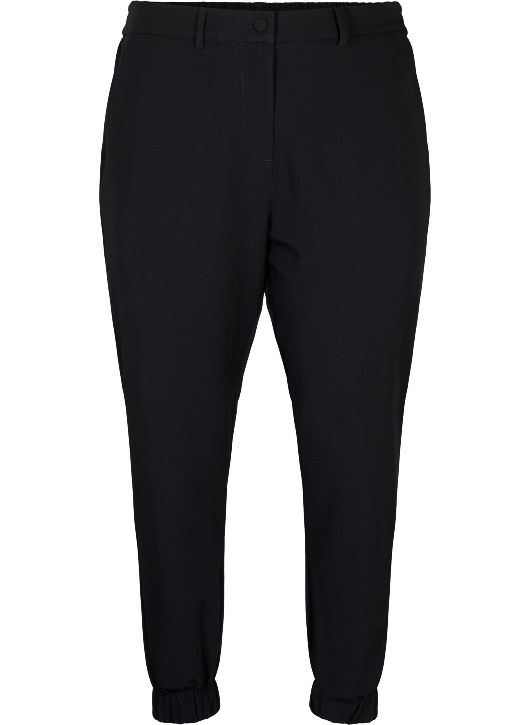 Zizzifashion Trousers with elasticated waist and ankle, Black, Packshot image number 0