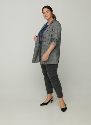 Checked blaze with lurex details, Grey check comb., Model image number 2