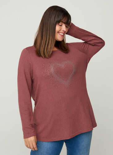 Long-sleeved blouse, Wild Ginger w. Heart, Model image number 0