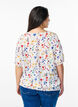 Floral blouse with smocking, Blue, Model image number 2