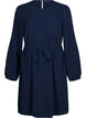 Short textured dress with a tie belt, Navy Blazer, Packshot image number 0