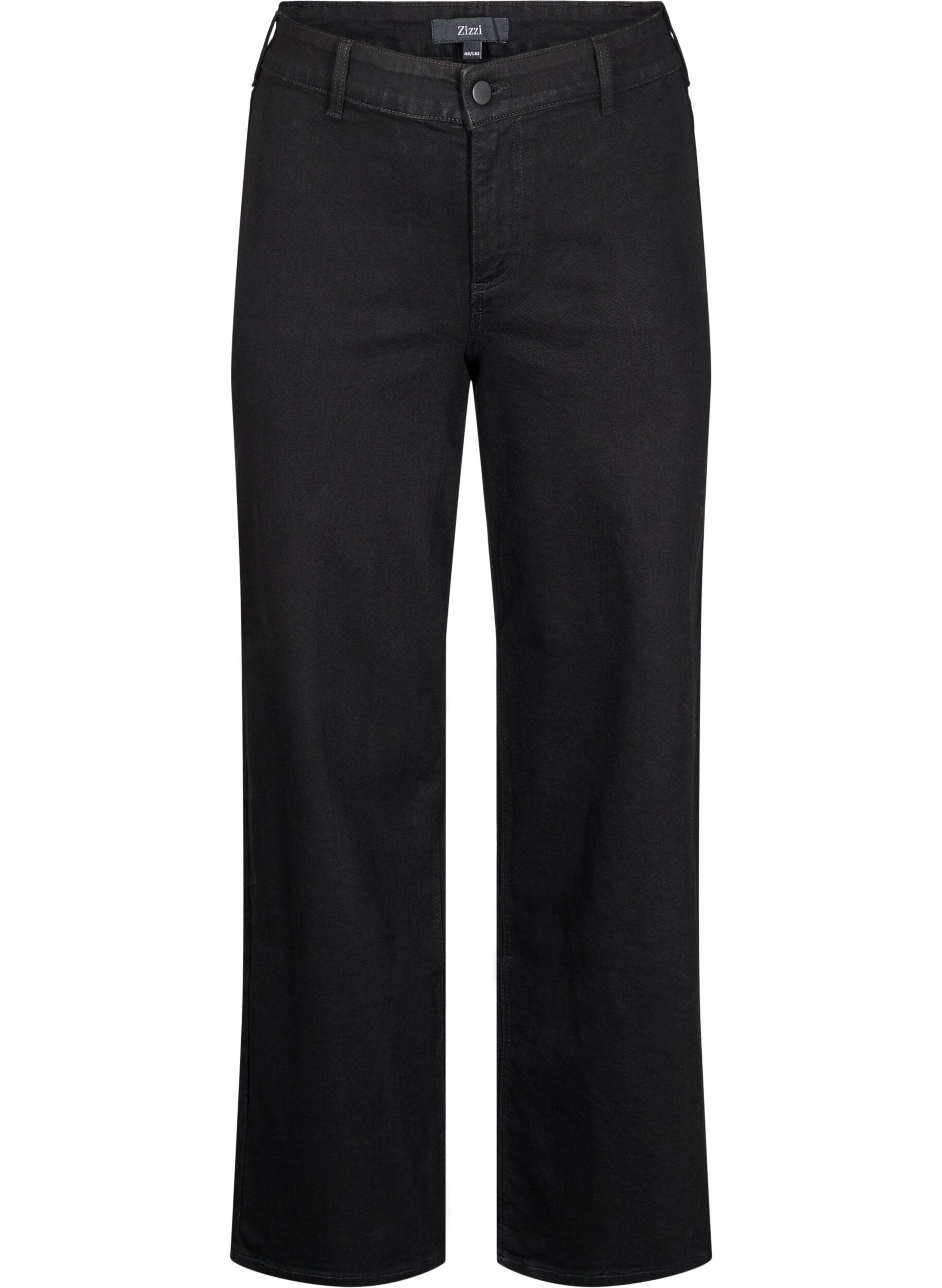 High-waisted jeans with wide legs