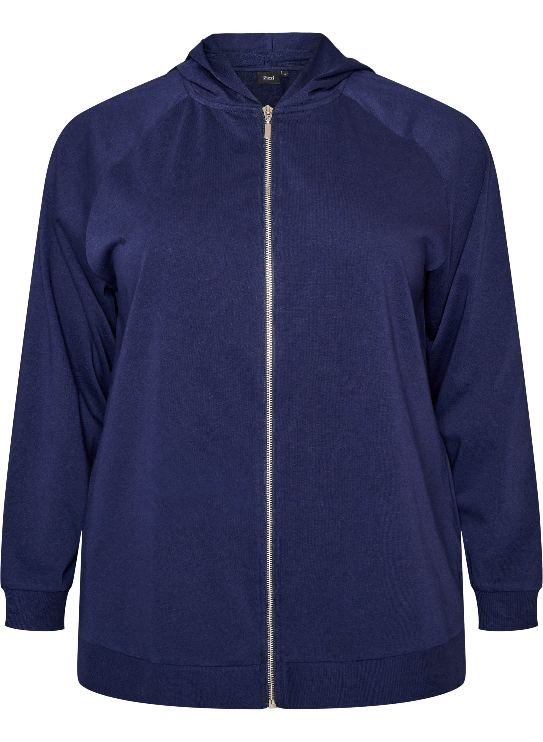 ZizzifashionHooded sweat cardigan with pockets, Blue, Packshot image number 0
