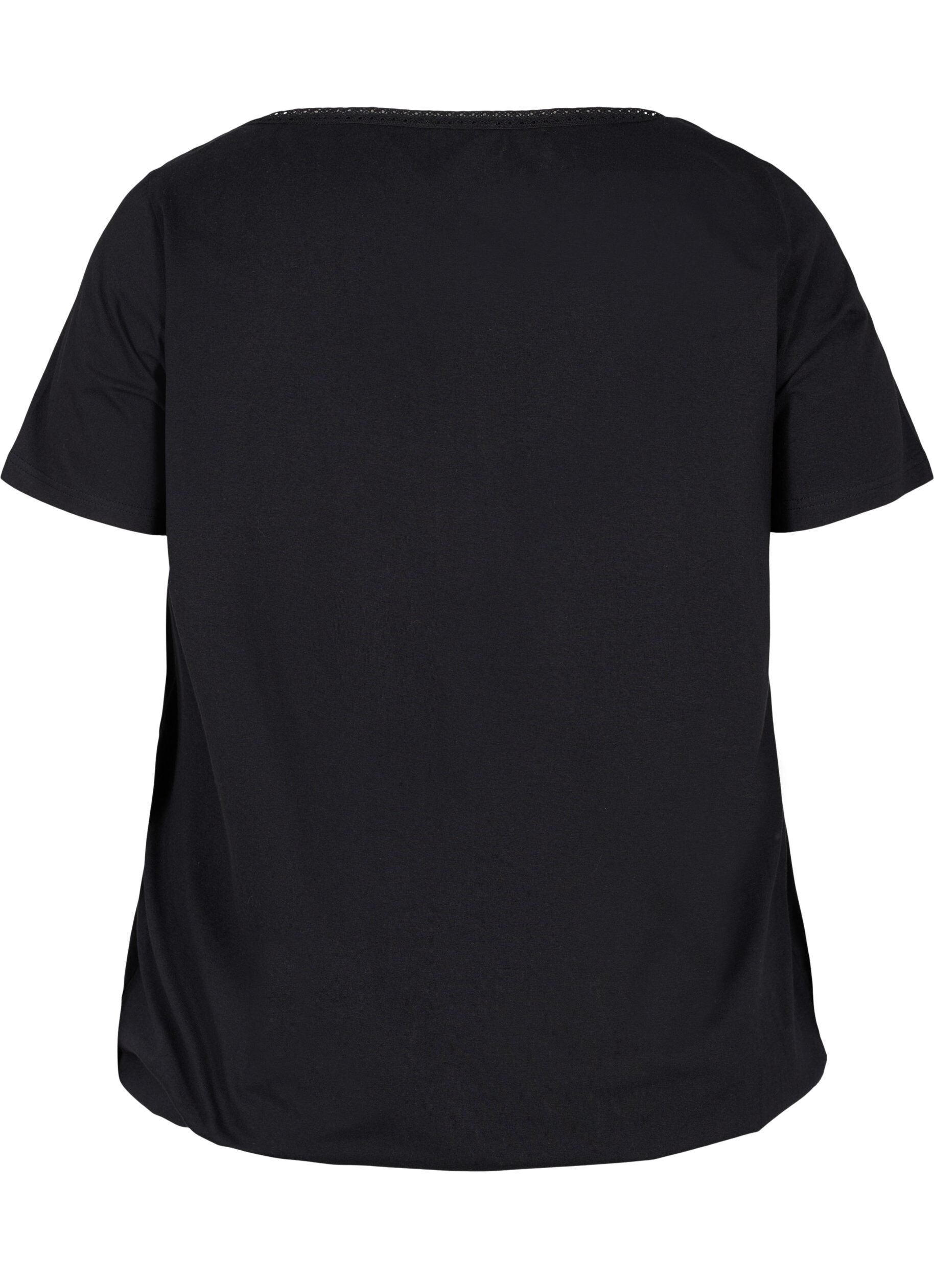 Zizzifashion Short-sleeved cotton t-shirt, Black, Packshot image number 1