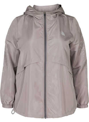 Sports jacket with hood and reflectors, Grey Silver, Packshot image number 0