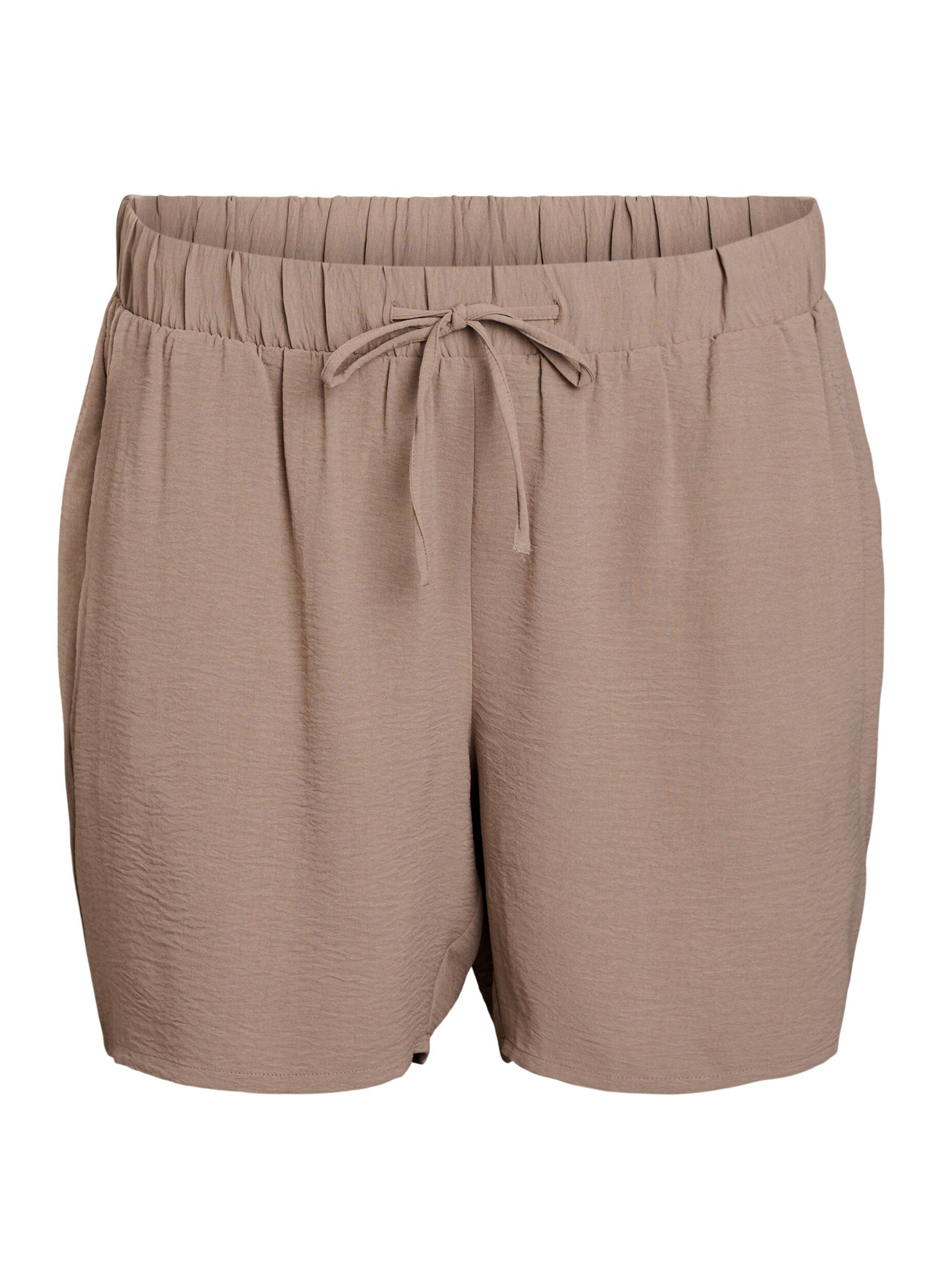 Zizzifashion Shorts with pockets and elastic waistband, Brown, Packshot image number 0