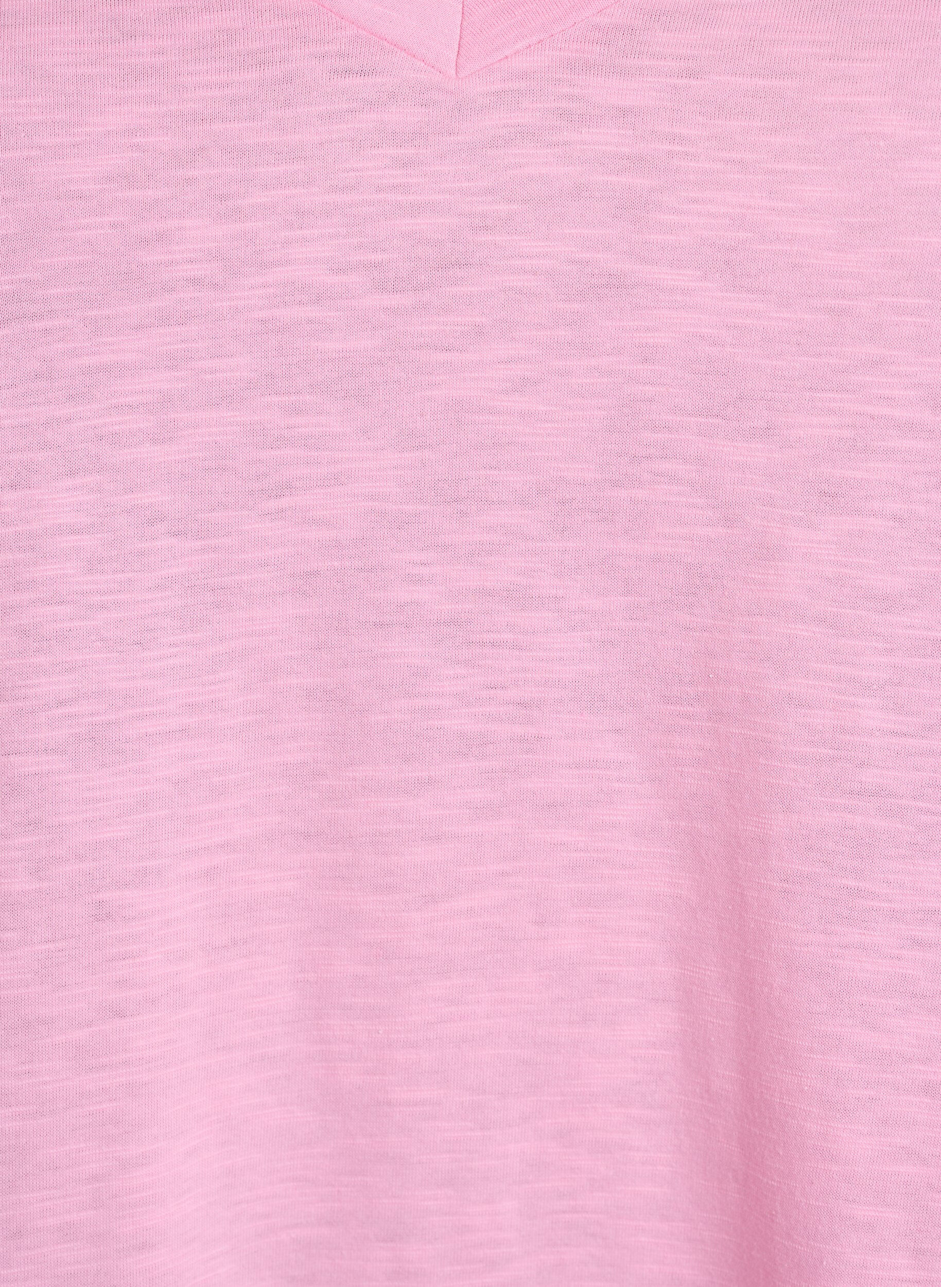 Zizzifashion Short-sleeved basic t-shirt with v-neck, Pink, Packshot image number 2