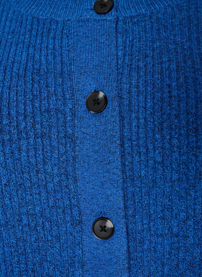 Rib knit cardigan with buttons, Blue, Packshot image number 2