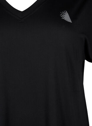 V-neck training t-shirt, Black, Packshot image number 2